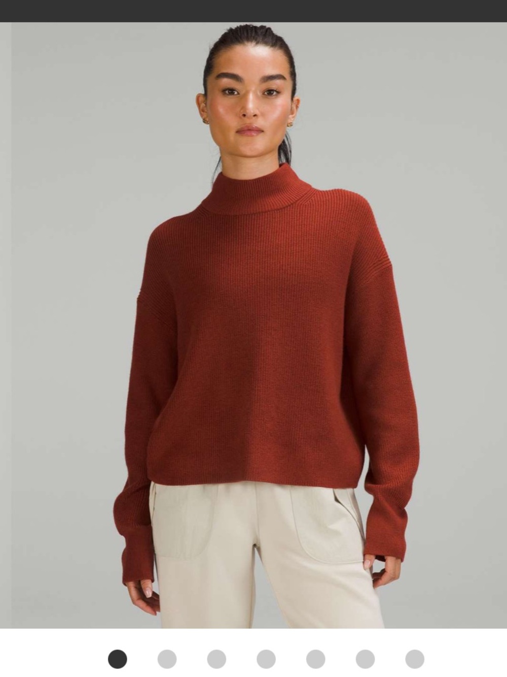 Lululemon Merino Wool-Blend Ribbed Turtleneck Sweater
Cayenne
